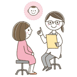 医師の診察を受ける患者さんのイラスト画像です。