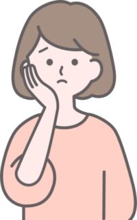 悩んでいる女性のイラストです。
